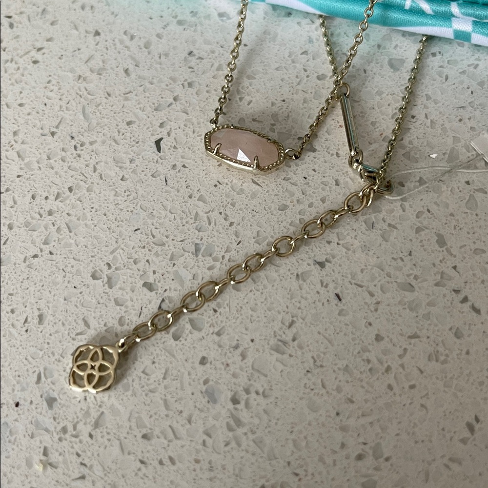 Kendra Scott Elisa Necklace Rose Quartz NWT - Picture 2 of 8